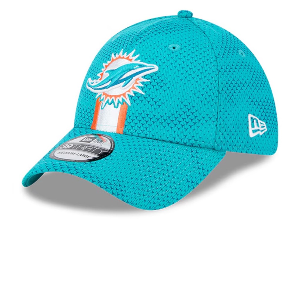 Men's Miami Dolphins New Era Aqua‎ Sideline 39THIRTY Flex Hat L/XL